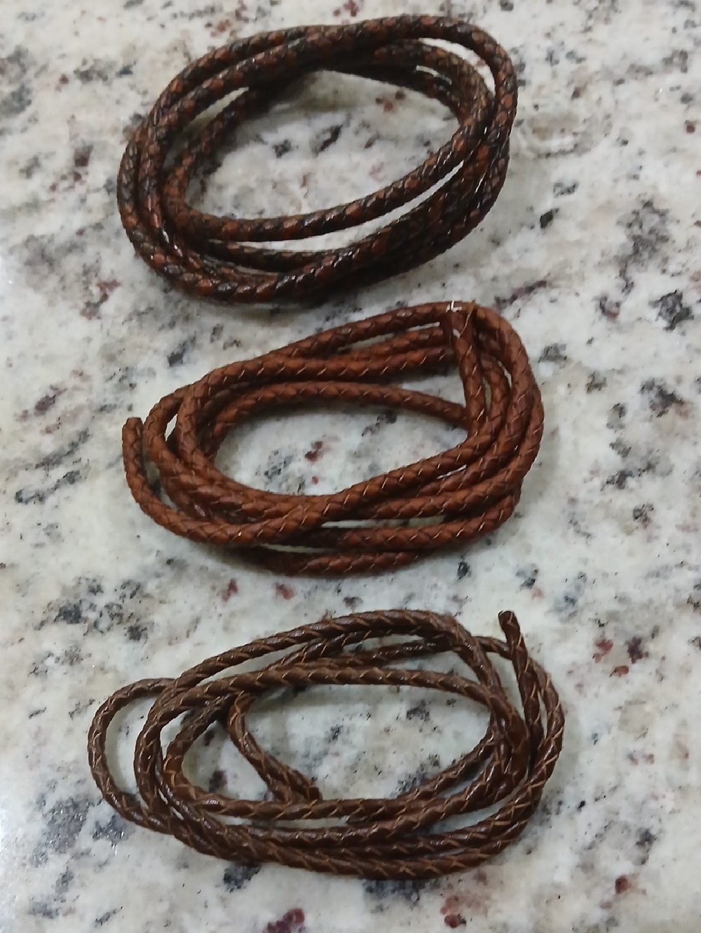 6mm, 5mm & 4mm Braided Leather Rope for DIY Projects